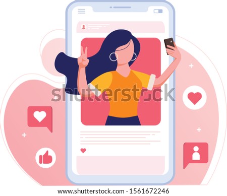 Influencer or Social Media Model taking picture of herself to be posted online