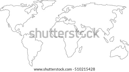best popular world map outline graphic sketch style, background vector of Asia Europe north south america and africa 