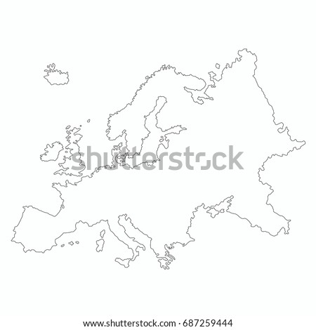 best Europe map with country outline graphic vector
