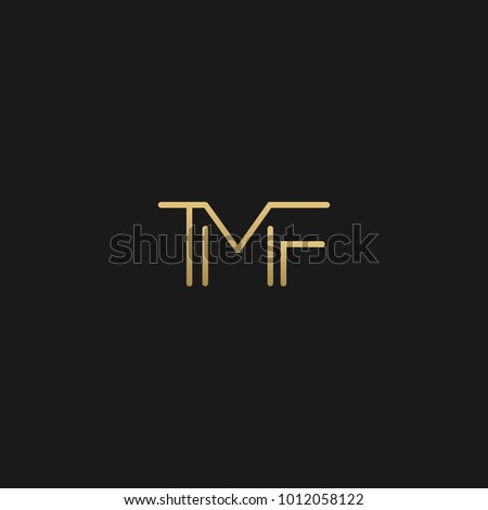 Unique and Creative initial based TMF icon logo in black and golden color  