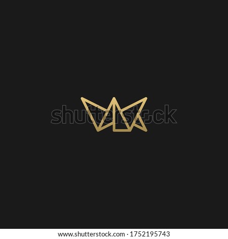 Geometric trendy unique artistic black and golden color VK KV V K initial based letter icon logo.