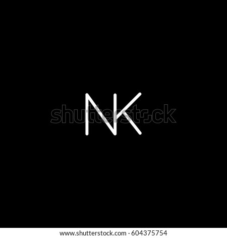 Creative connected simple sports brand black and white NK KN N K initial based letter icon logo