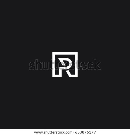 Unique attractive creative modern connected technological PR RP P R initial based letter icon logo. Imagine de stoc © 