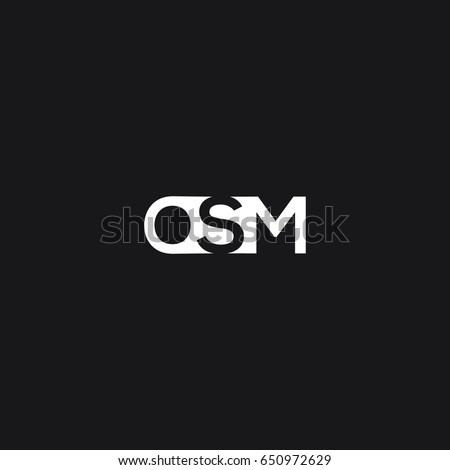 Trendy unique stylish modern attractive geometric black and white MOS SM MS OM MO initial based letter icon logo. Stock fotó © 