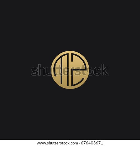 Professional Minimal Circular Shape M Z or Z M logo template of in vector Stock fotó © 