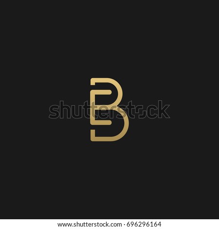 Unique modern elegant stylish connected fashion brands black and gold color BE EB B E initial based letter icon logo.