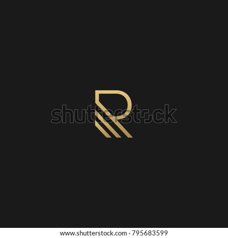 Unique Minimal Style golden and black color initial based logo Stock fotó © 