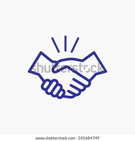 Icon Handshake Symbol. Designed for web and software interfaces. Outline Style Design