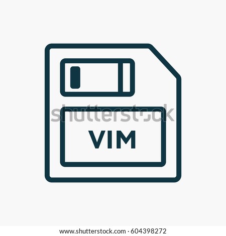 Saved VIM Icon. Flat Isolated Graphic Vector Symbol Outline Style