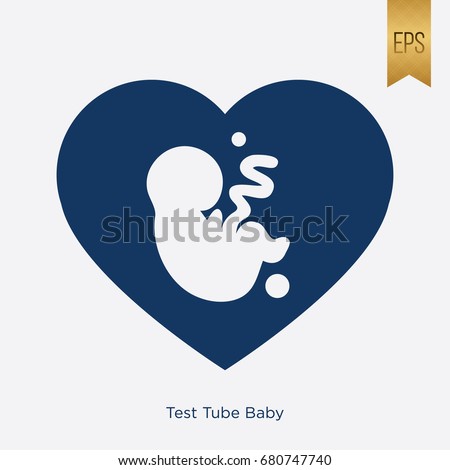 Test Tube Baby Icon Isolated Flat Vector Symbol