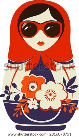 Similar – Image, Stock Photo matryoshka doll on the blue background