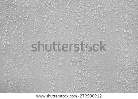 Close up water drop on gray background.