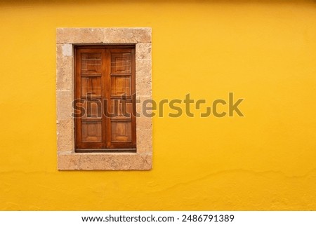 Similar – Image, Stock Photo old closed shutters with flaking white lacquer and rusty hinges in brick facade with partly missing plaster that have seen better days ;old