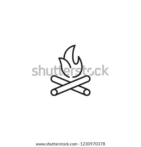 Bonfire line icon vector