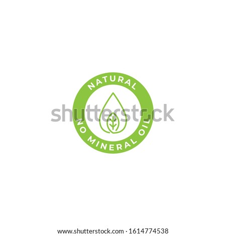 Natural cosmetics, no mineral oil. Vector logo icon template