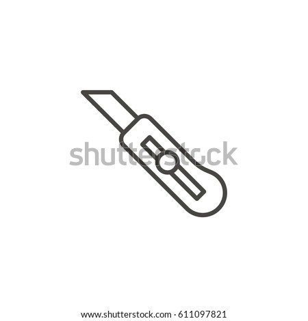 stationery knife outline icon vector