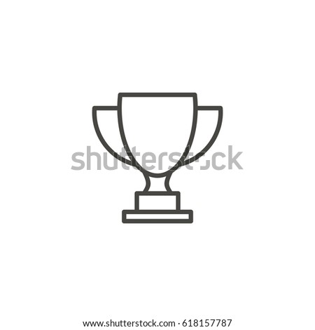 trophy outline icon vector