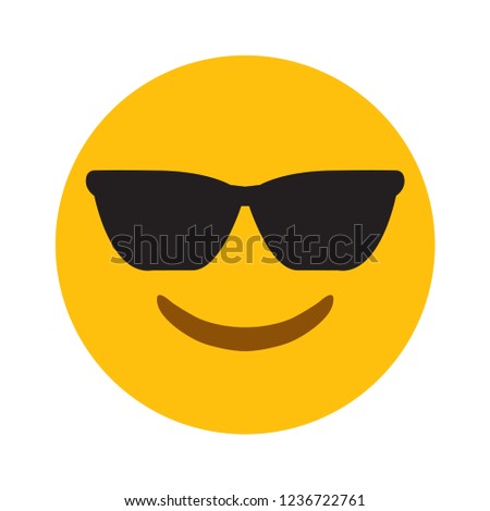 Sunglasses happy face emoji vector