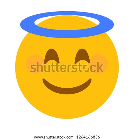 Angel face with halo emoji vector