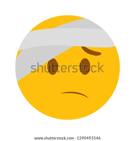 Hurt head bandage emoji vector