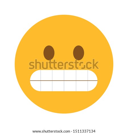 Grimacing teeth emoji face vector