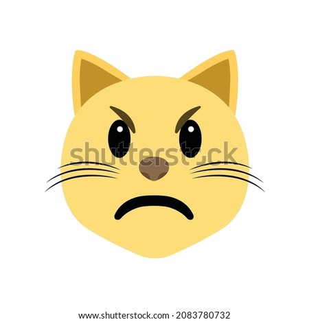 Angry cat emoji face vector
