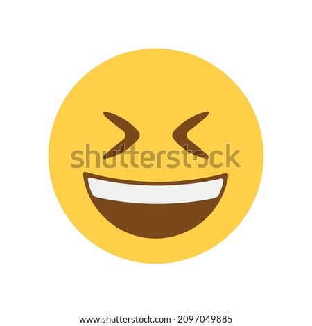 Squinting face smiling laughing emoji vector illustration