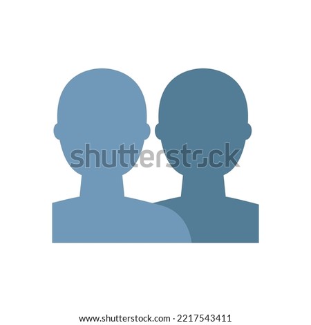 Two people Busts in Silhouette pair emoji vector symbol