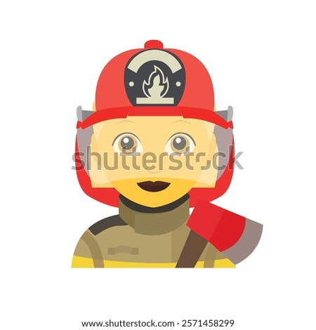 Firefighter person emoji vector illustration fire fighter fireman