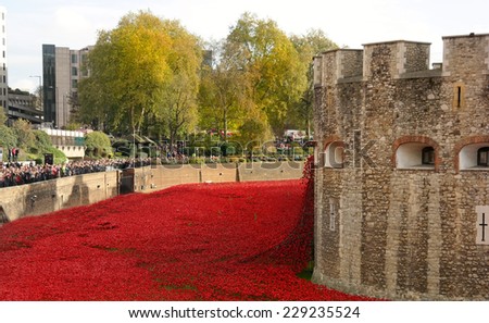 Armistice Day 11th November 2014 - Tower of London Poppies - London, UK
