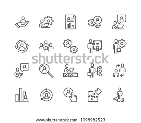 Simple Set of Business Management Related Vector Line Icons. 
Contains such Icons as Inspector, Personal Quality, Employee Management and more. Editable Stroke. 48x48 Pixel Perfect. Foto stock © 