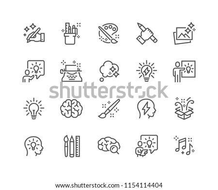 Simple Set of Creativity Related Vector Line Icons. Contains such Icons as Inspiration, Idea, Brain and more.
Editable Stroke. 48x48 Pixel Perfect.