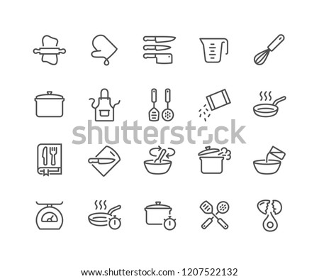 Simple Set of Cooking Related Vector Line Icons. Contains such Icons as Kitchen Utensils, Boiling and Frying Time, Cookbook and more.
Editable Stroke. 48x48 Pixel Perfect.