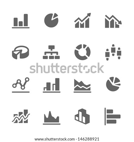Simple set of diagram and graphs related vector icons for your design.