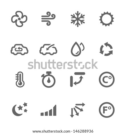 Simple set of air conditioning related vector icons for your design.