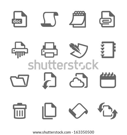 Simple set of documents related vector icons for your design.