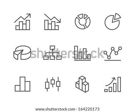 Simple set of stroked diagram and graphs related vector icons for your design.