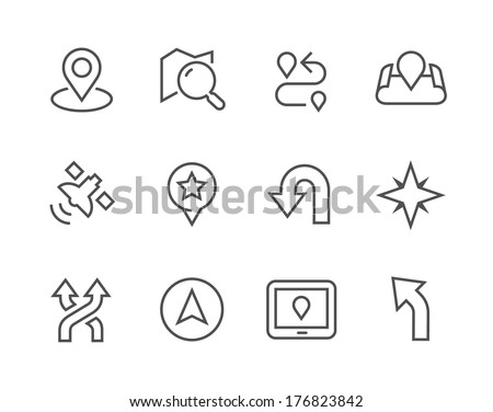 Simple Icons related to Navigation for you design 