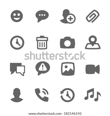 Simple set of chat related vector icons for your design