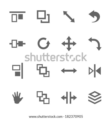 Simple set of layout related vector icons for your design