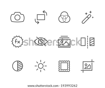 Simple Set of Image Editing Related Vector Icons for Your Design