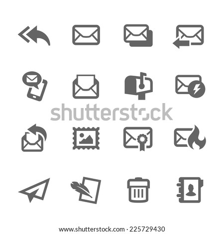 Simple Set of Mail Related Vector Icons for Your Design.