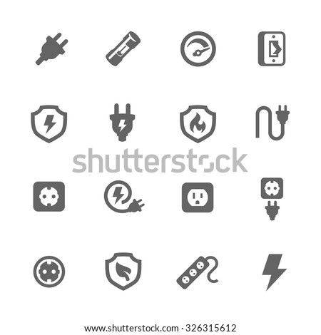 Simple Set of Electricity Related Vector Icons for Your Design.