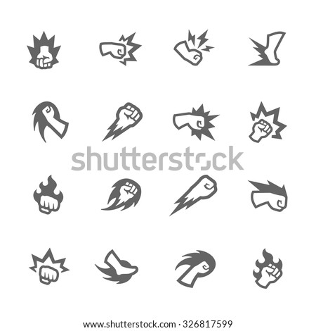 Simple Set of Fight Related Vector Icons for Your Design.