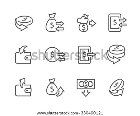 Simple Set of Money Related Vector Icons for Your Design