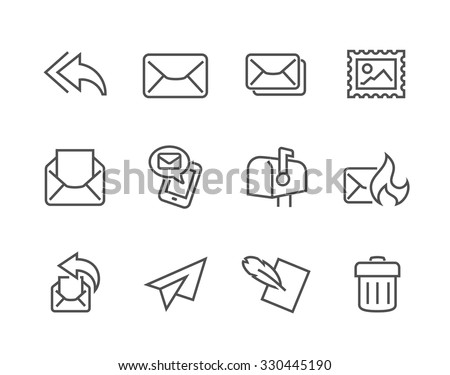 Simple Set of Mail Related Vector Icons for Your Design. 