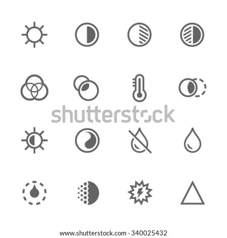 Simple Set of Image Editing Related Vector Icons. Contains such icons as filter, brightness and more. Modern vector pictogram collection.