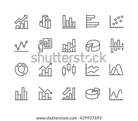 Simple Set of Graph Related Vector Line Icons. 
Contains such Icons as Pie Chart, Graphic, Statistics, Column Chart and more. 
Editable Stroke. 48x48 Pixel Perfect. 