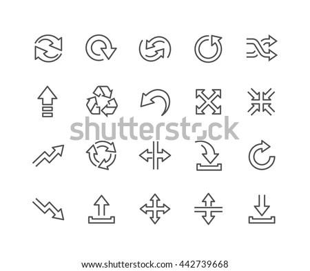 Simple Set of Interface Arrows Related Vector Line Icons. 
Contains such Icons as Upload, Download, Refresh, Expand, Move and more
Editable Stroke. 48x48 Pixel Perfect. 
