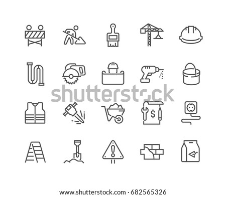 Simple Set of Construction Related Vector Line Icons. 
Editable Stroke. 48x48 Pixel Perfect. ストックフォト © 